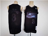 Men's Philadelphia 76ers #3 Allen Iverson Black Throwback basketball Jersey,baseball caps,new era cap wholesale,wholesale hats